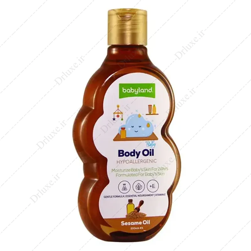 روغن بدن کودک بی بی لند حاوی ویتامین ای و کنجد 200 میلی لیتر
